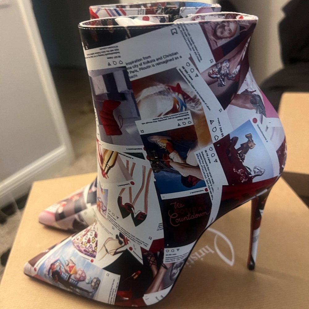 Christian Louboutin Multicolor Graphic Heeled Boots